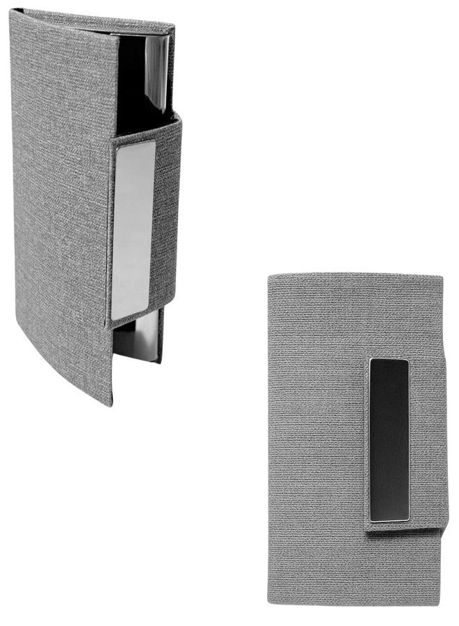 ZAFCO Credit/Debit Card Holder for Men & Women with Metallic Flap Cover | Slim & Lightweight Card Case | Premium Vegan Leather Card Organizer for Office, Travel & Business Use Grey- 1 Piece - Image 1